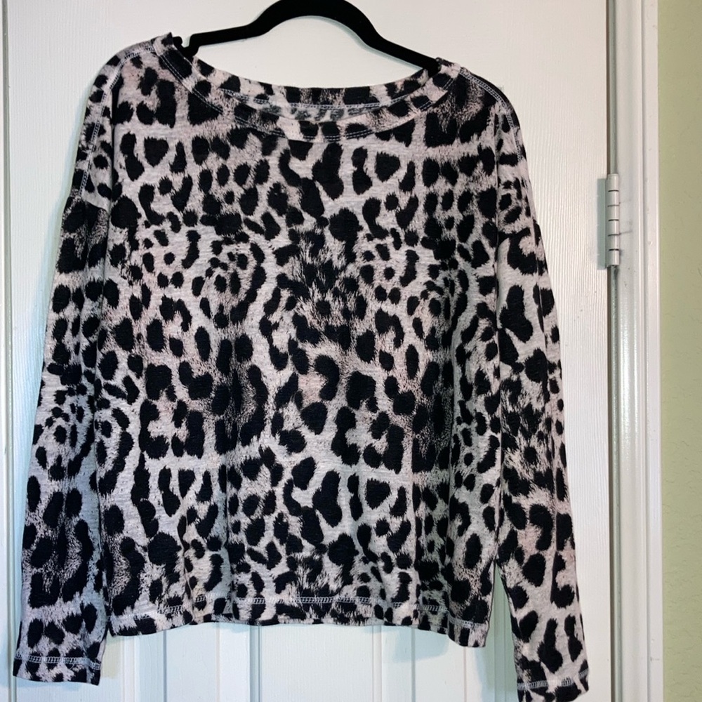 Chaser - Leopard Print Long Sleeved Blouse - Size S / NWT